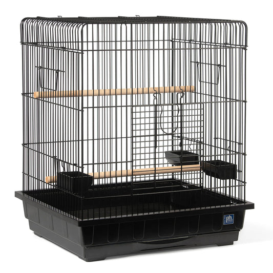 Prevue Pet Products Parrot Manor Metal Bird Cage with Plastic Base Removable Grill for Home or Travel