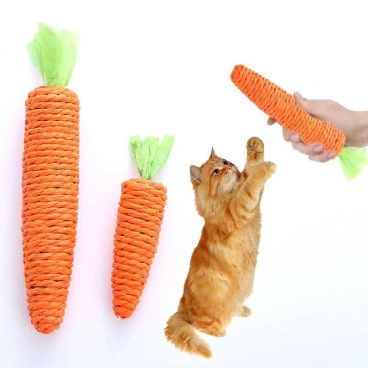 Cat Toys Simulation Carrot Sounding Pet Toys For Kitten Dogs Sisal Teeth Grinding Squeak Interactive Cat Chew Toy Pet Supplies