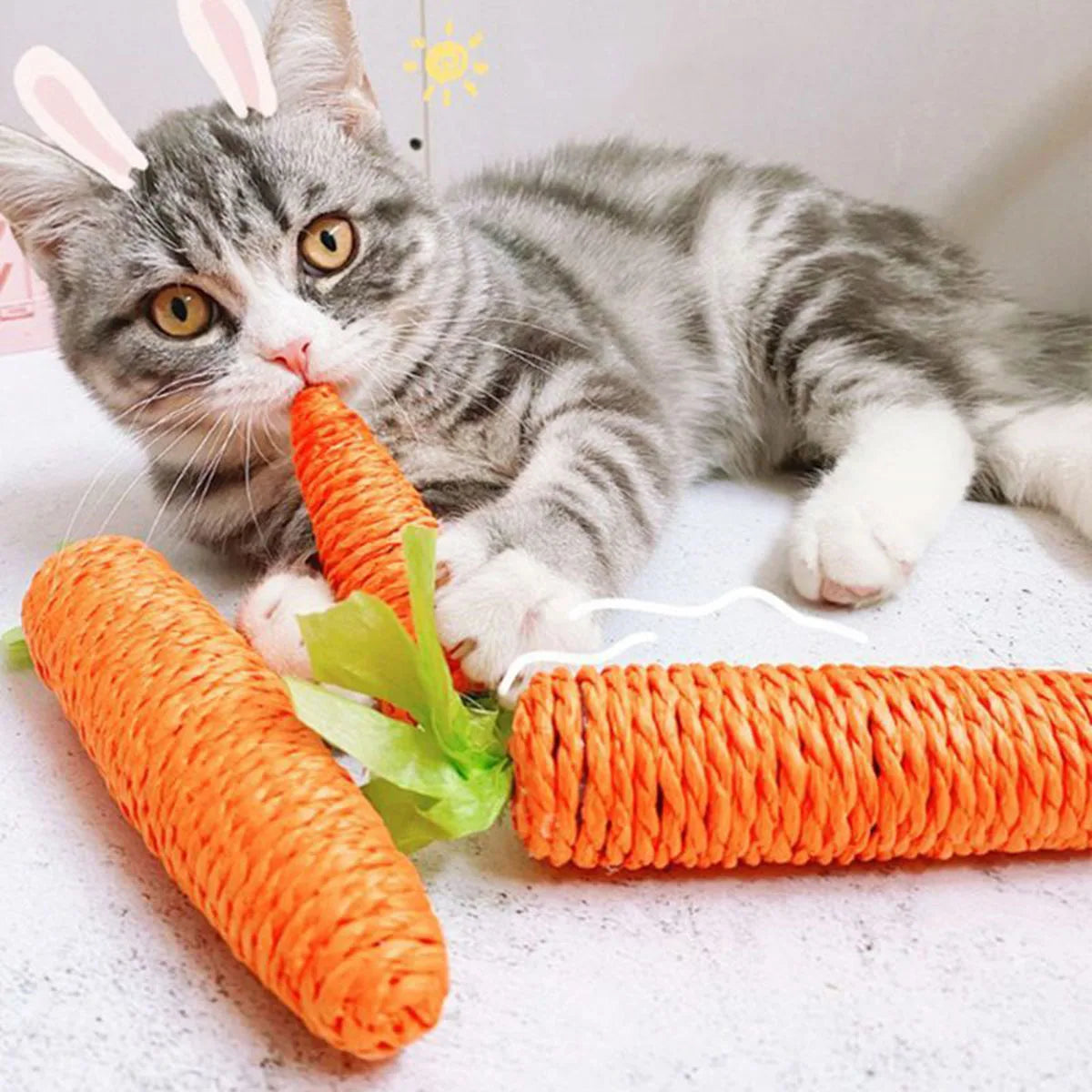 Cat Toys Simulation Carrot Sounding Pet Toys For Kitten Dogs Sisal Teeth Grinding Squeak Interactive Cat Chew Toy Pet Supplies