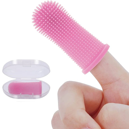 1PC Dog Super Soft Pet Finger Toothbrush Teeth Cleaning Bad Breath Care Nontoxic Silicone Tooth Brush Tool Dog Cat Supplies