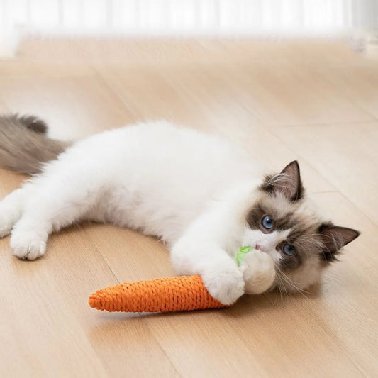 Cat Toys Simulation Carrot Sounding Pet Toys For Kitten Dogs Sisal Teeth Grinding Squeak Interactive Cat Chew Toy Pet Supplies