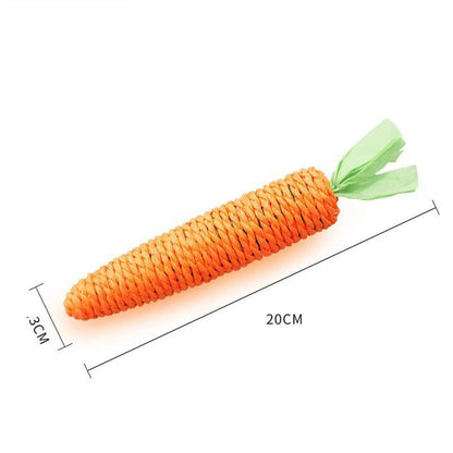 Cat Toys Simulation Carrot Sounding Pet Toys For Kitten Dogs Sisal Teeth Grinding Squeak Interactive Cat Chew Toy Pet Supplies